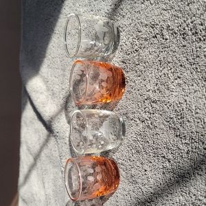 Vintage Set of 4 Etched Shot Glasses!!!